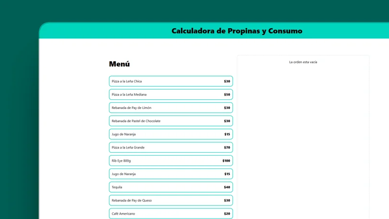 Calculadora de propinas y consumo